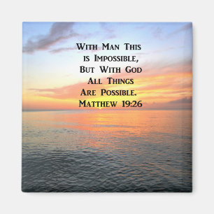 INSPIRIEREND MATTHEW 19:26 SONNENRISE-FOTO MAGNET