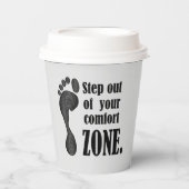 Inspirierend modernes Schwarzweiß-Grau-Papier-Bech Pappbecher (Vorderseite)