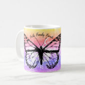 Inspirierend Monarchfalter-Regenbogen-Monogramm Kaffeetasse (Vorderseite Links)