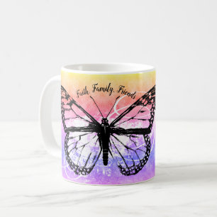 Inspirierend Monarchfalter-Regenbogen-Monogramm Kaffeetasse