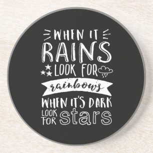 Inspirierend Motivations-Zitat denken Positiv Sandstein Untersetzer