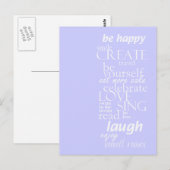 inspirierend motivierend - glücklich sein, singen, postkarte (Vorne/Hinten)