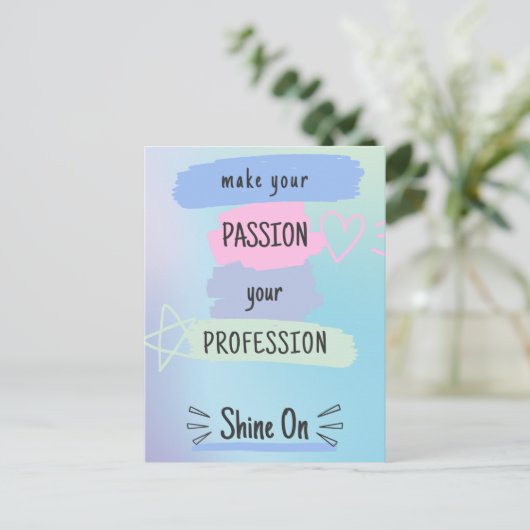 Inspirierend Motivierend Zitat über Leidenschaft u Postkarte (Stehend Vorderseite)