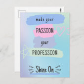 Inspirierend Motivierend Zitat über Leidenschaft u Postkarte (Vorne/Hinten)