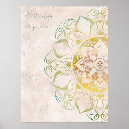 Inspirierend neatral und gold mandala indische Wan Poster (Vorne)