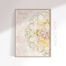 Inspirierend neatral und gold mandala indische Wan Poster