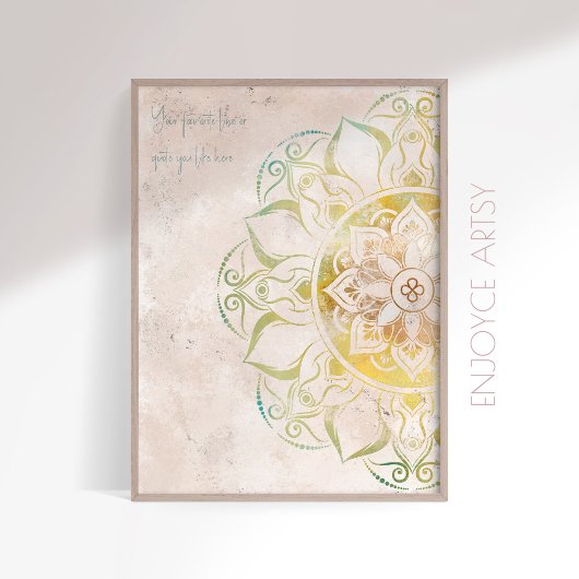 Inspirierend neatral und gold mandala indische Wan Poster