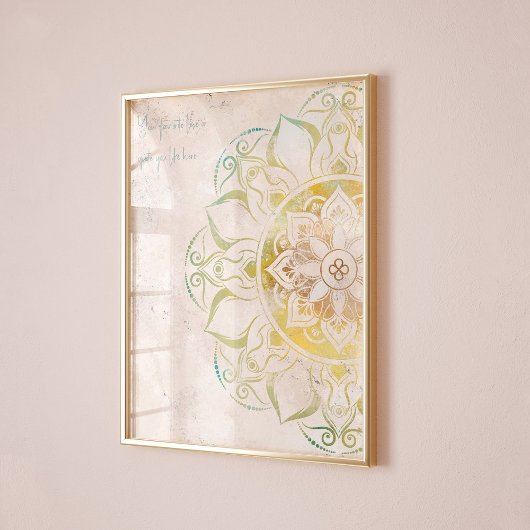 Inspirierend neatral und gold mandala indische Wan Poster