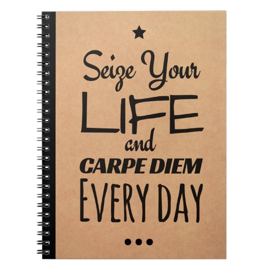 Inspirierend Notizbuch für Motivation: Carpe Diem! Notizblock (Vorderseite)