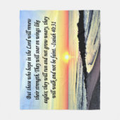 INSPIRIEREND OCEAN SUNRISE ISAIAH 40:31 FLEECEDECKE (Vorderseite)