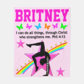 INSPIRIEREND PERSONALISIERTE GYMNASTIK-BLANKET FLEECEDECKE (Vorderseite)