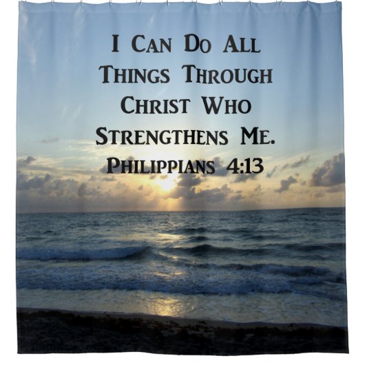 INSPIRIEREND PHILIPPIANER 4:13 BIBLE VERSE DUSCHVORHANG (Vorderseite)