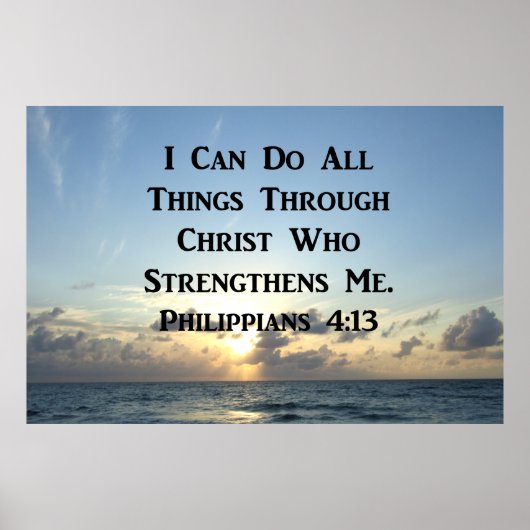 INSPIRIEREND PHILIPPIANER 4:13 BIBLE VERSE POSTER (Vorne)