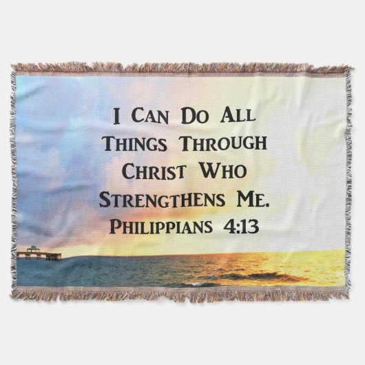 INSPIRIEREND PHILIPPIANER 4:13 SCRIPTURE VERSE DECKE (Vorderseite)