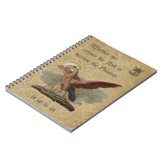Inspirierend Phoenix-Zitat-Antiken-Pergament Notizblock (Linke Seite)