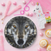Inspirierend Porträt Entwurf des Wolfs Pappteller (Party)