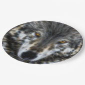 Inspirierend Porträt Entwurf des Wolfs Pappteller (Schrägansicht)