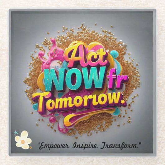 "Inspirierend positiver Wandel" Glasuntersetzer (Vorderseite)