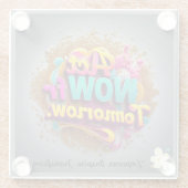 "Inspirierend positiver Wandel" Glasuntersetzer (Rückseite)