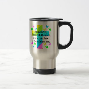 INSPIRIEREND RAINBOW CROSS 2 CORINTHIAN 5:17 REISEBECHER