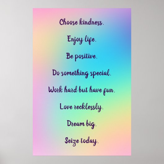 Inspirierend Rainbow Gradient Poster (Vorne)