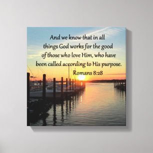 INSPIRIEREND ROMANS 8:28-DESIGN LEINWANDDRUCK