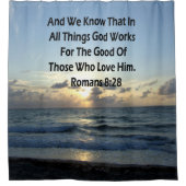 INSPIRIEREND RUMÄNE 8:28 BIBLE VERSE DUSCHVORHANG (Vorderseite)