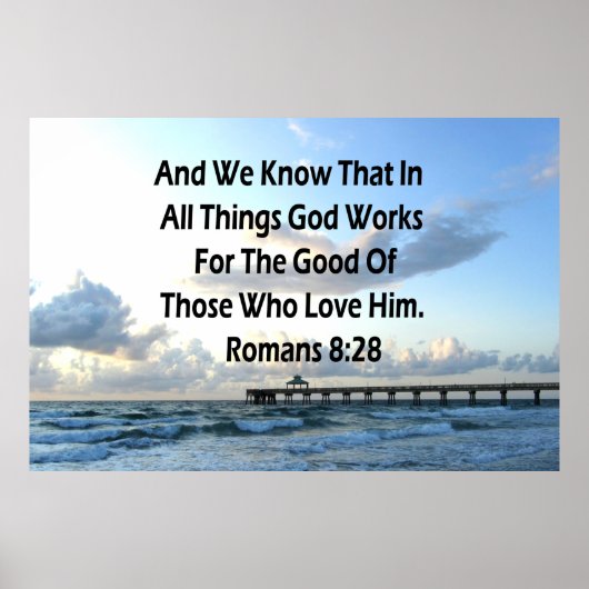 INSPIRIEREND RUMÄNE 8:28 BIBLE VERSE POSTER (Vorne)