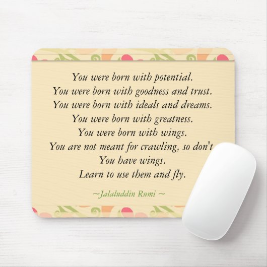 Inspirierend Rumi Zitat Mousepad (Mit Mouse)
