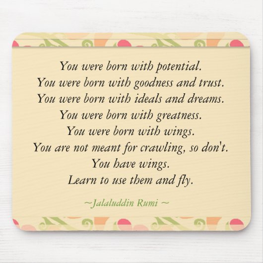 Inspirierend Rumi Zitat Mousepad (Vorne)