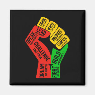 Inspirierend Schwarze Führer Power Faust Hand Schw Magnet