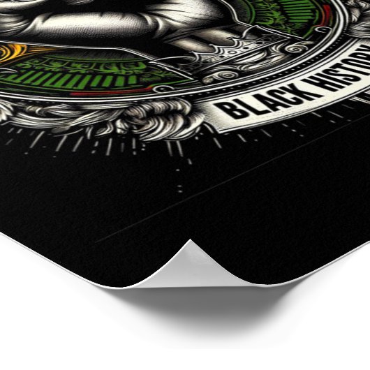 Inspirierend Schwarze Führer Power Faust Hand Schw Poster (Ecke)