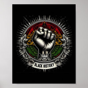 Inspirierend Schwarze Führer Power Faust Hand Schw Poster