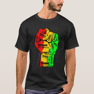 Inspirierend Schwarze Führer Power Faust Hand Schw T-Shirt