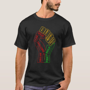 Inspirierend Schwarze Führer Power Faust Hand Schw T-Shirt