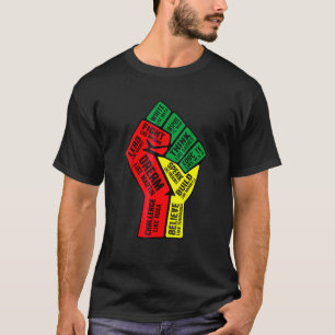 Inspirierend Schwarze Führer Power Faust Hand Schw T-Shirt