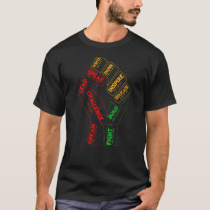 Inspirierend Schwarze Führer Power Faust Hand Schw T-Shirt