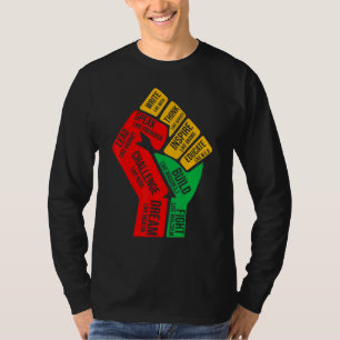 Inspirierend Schwarze Führer Power Faust Hand Schw T-Shirt