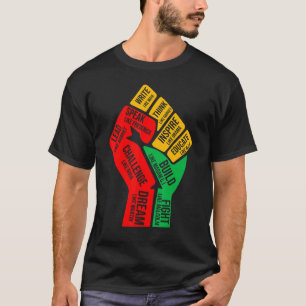Inspirierend Schwarze Führer Power Faust Hand Schw T-Shirt