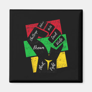 Inspirierend Schwarze Führer Power Hand Faust Schw Magnet