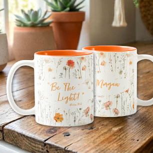 Inspirierend Sei das Licht Wildblumen Glaube Zweifarbige Tasse