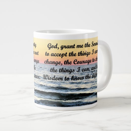 INSPIRIEREND SERENITY PRAYER-TASSE Jumbo-Tasse (Vorderseite Rechts)