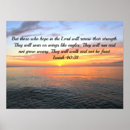 INSPIRIEREND SONNENREISE AUF DEM OZEANISAIAH 40:31 POSTER