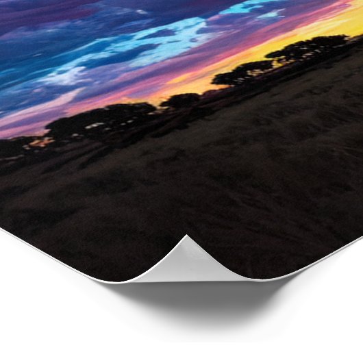 Inspirierend Sonnenuntergang verschleiert in Schön Poster (Ecke)