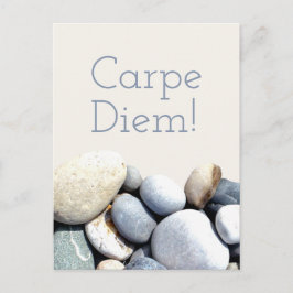 Inspirierend Stylische Carpe Diem Pebble Stones Postkarte