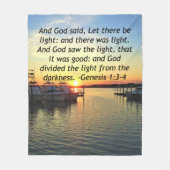 INSPIRIEREND SUNSET GENESIS 1:3 FOTO-DESIGN FLEECEDECKE (Vorderseite)