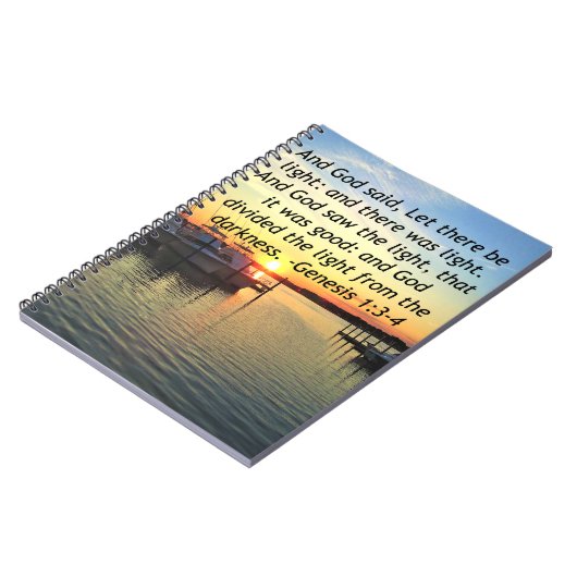 INSPIRIEREND SUNSET GENESIS 1:3 FOTO-DESIGN NOTIZBLOCK (Linke Seite)