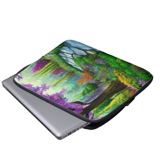 Inspirierend Waldlandschaften Laptopschutzhülle (Vorne Knopf)