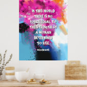 Inspirierend weibliche Zitate Pink Black Art festg Poster (Küche)