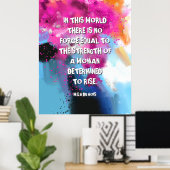 Inspirierend weibliche Zitate Pink Black Art festg Poster (Heimbüro)